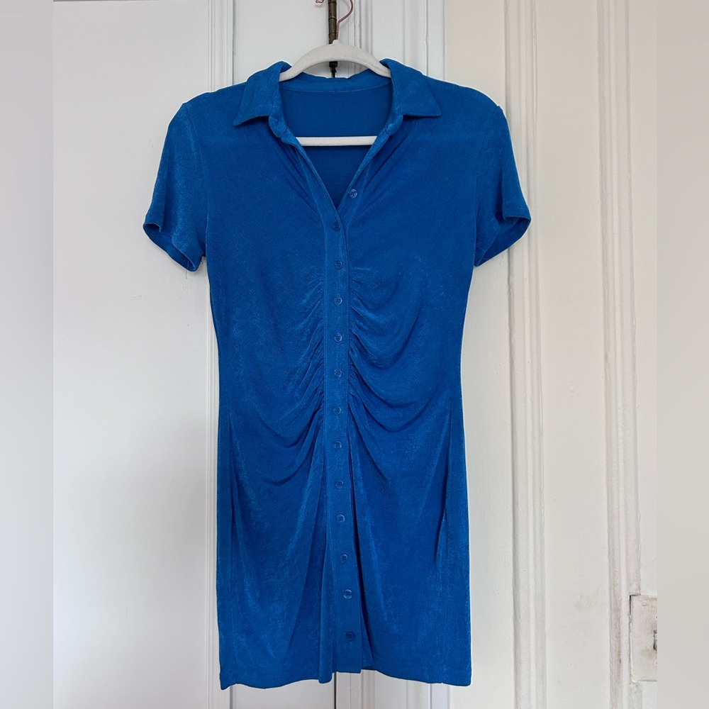 Blue Short Sleeve Dress